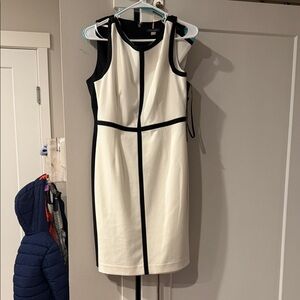Calvin Klein Black and Cream Mini Dress